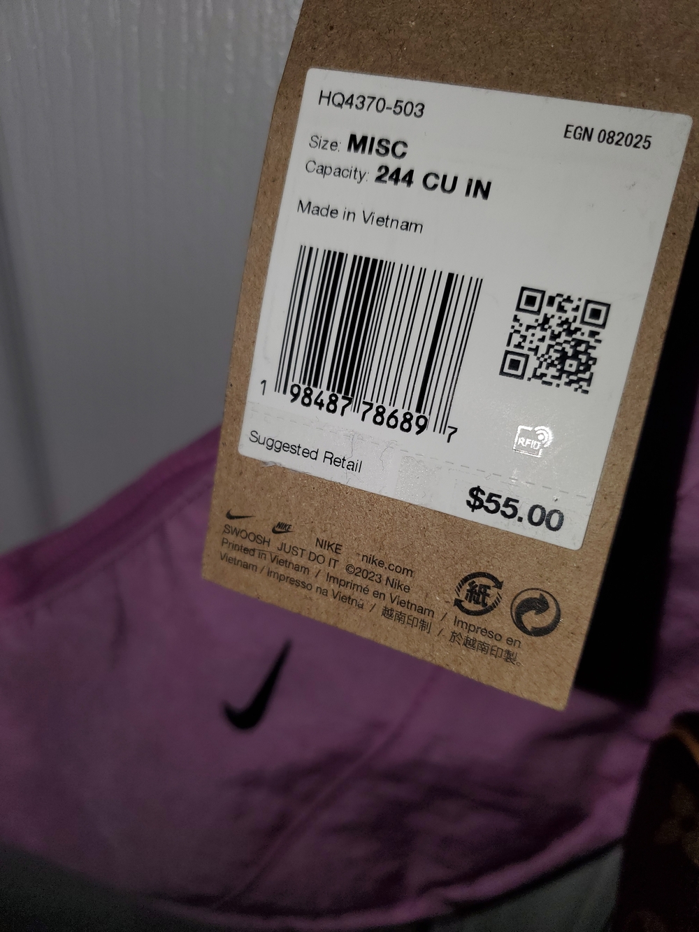 Nike Lavender Crescent Crossbody Bag - Picture 3 of 5